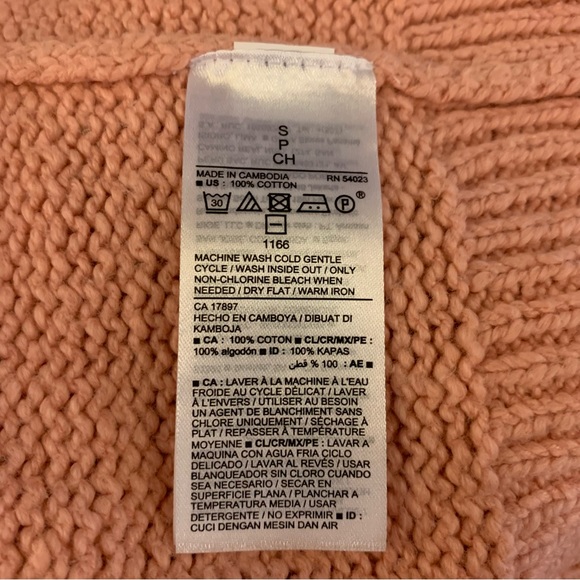 Old Navy Pink Blush V-Neck Cotton Knit Tunic Length Sweater Size Small - Picture 3 of 8